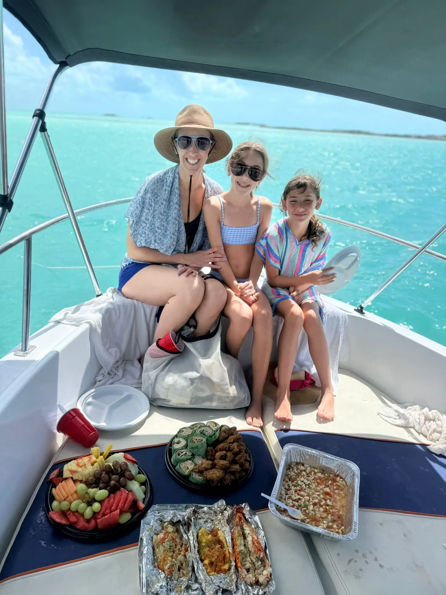 Island BBQ feast aboard a Lady Turkuoise charter
