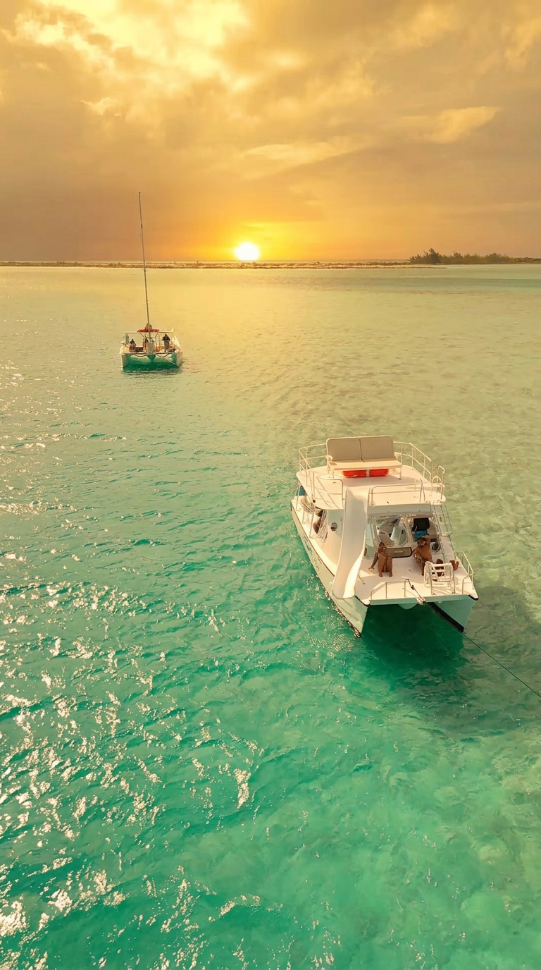 Sunset cruise along Grace Bay, Turks and Caicos